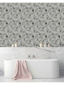 Creative Lab Amsterdam Tropic Tucan Bathroom Wallpaper Taupe