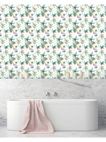 Creative Lab Amsterdam Flamingo Palm Bathroom Wallpaper