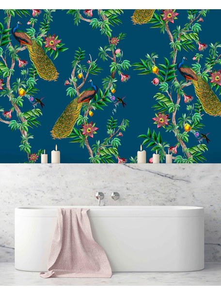 Creative Lab Amsterdam Passion Peacock Bathroom Wallpaper