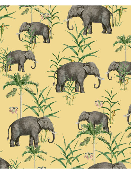 Creative Lab Amsterdam Oscar the Elephant Yellow Wallpaper