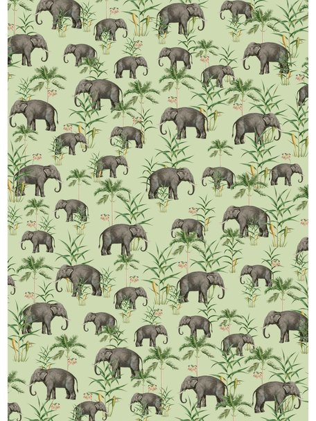 Creative Lab Amsterdam Oscar the Elephant Green Wallpaper