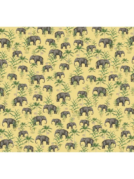 Creative Lab Amsterdam Oscar the Elephant Yellow Wallpaper Mural