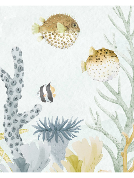 Creative Lab Amsterdam Sealife Blue Bathroom Wallpaper