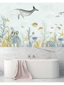 Creative Lab Amsterdam Sealife Blue Bathroom Wallpaper