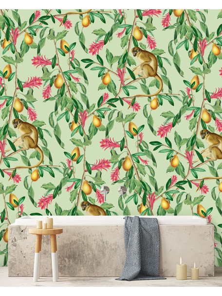 Creative Lab Amsterdam Tropical Monkey Bathroom Wallpaper