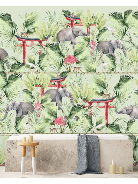 Creative Lab Amsterdam Ritual Elephant Bathroom Wallpaper