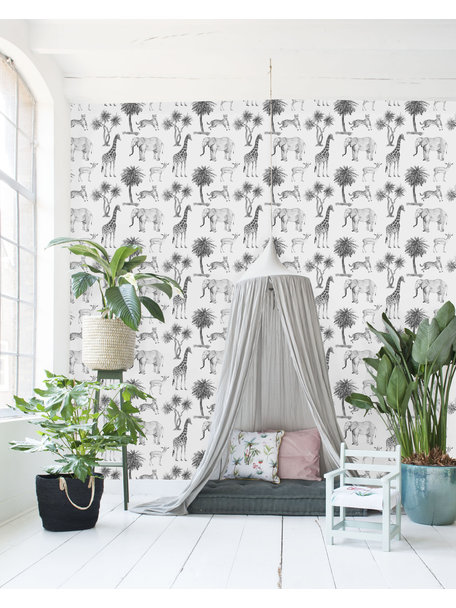 Creative Lab Amsterdam Savanna Black & White Wallpaper