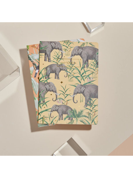 Creative Lab Amsterdam Flirting Toucans /Oscar the Elephant notebook set - per 6