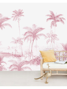 Creative Lab Amsterdam Exotic palms Pink Wallpaper Mural