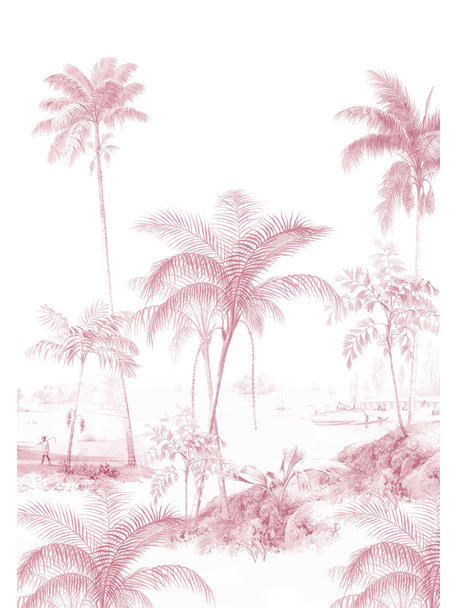 Creative Lab Amsterdam Exotic palms Pink Wallpaper Mural