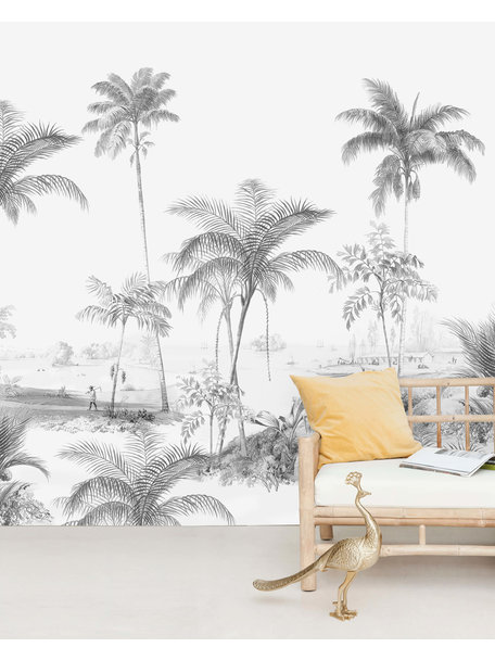 Creative Lab Amsterdam Exotic palms Black & White Wallpaper Mural