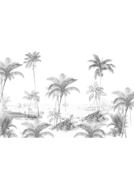 Creative Lab Amsterdam Exotic palms Black & White Wallpaper Mural