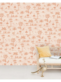 Creative Lab Amsterdam Jungle Silhouette Pink Wallpaper Mural