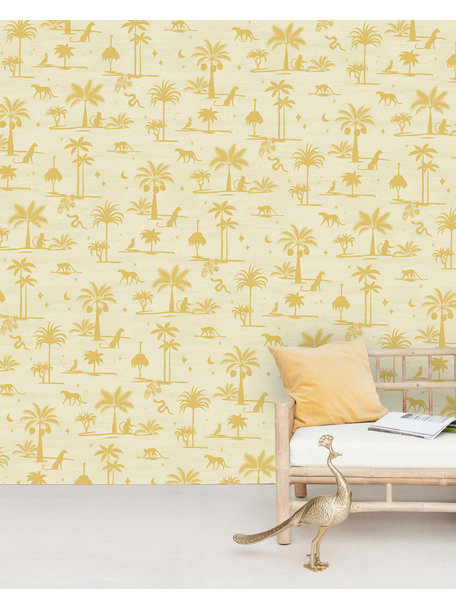 Creative Lab Amsterdam Jungle Silhouette Yellow Wallpaper Mural