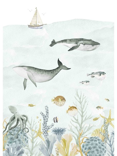 Creative Lab Amsterdam Sealife Blue Wallpaper Mural