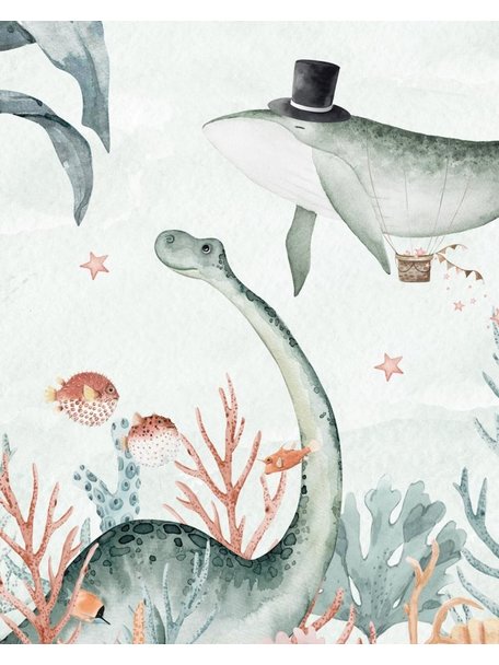 Creative Lab Amsterdam Flying Whale Bathroom Wallpaper