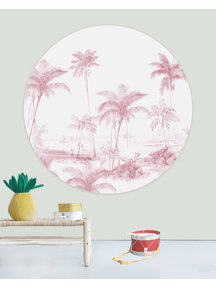 Creative Lab Amsterdam Exotic palms Pink Wallpaper Circle