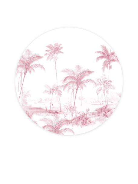 Creative Lab Amsterdam Exotic palms Pink Wallpaper Circle