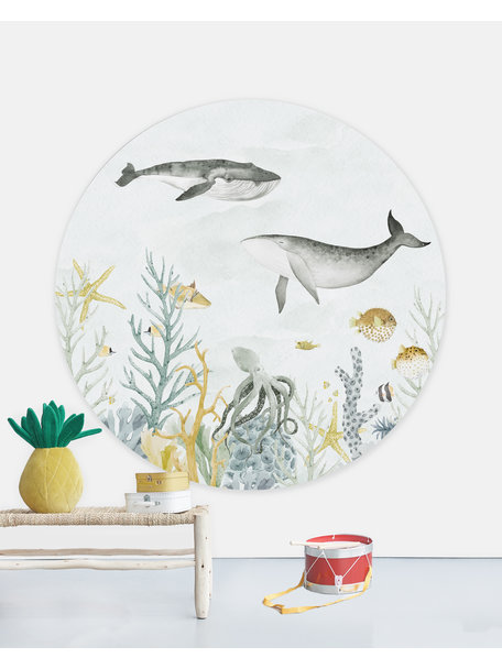 Creative Lab Amsterdam Sealife blue Wallpaper Circle