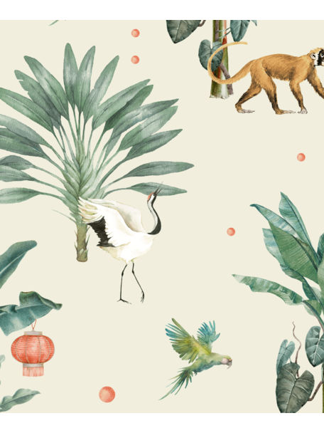 Creative Lab Amsterdam Lovely Bubbly Jungle Vanilla Wallpaper