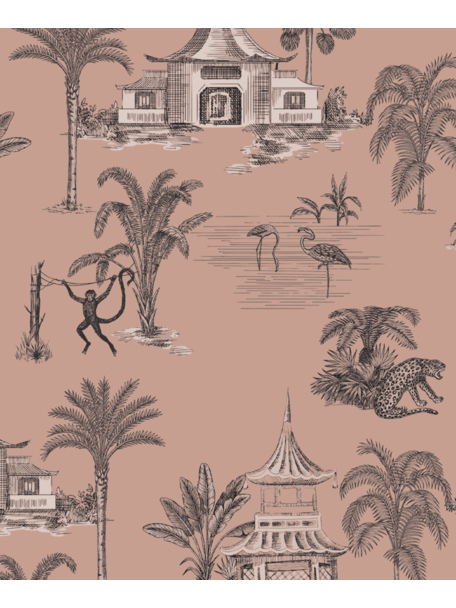 Creative Lab Amsterdam Oriental Teahouse Terra Pink Wallpaper