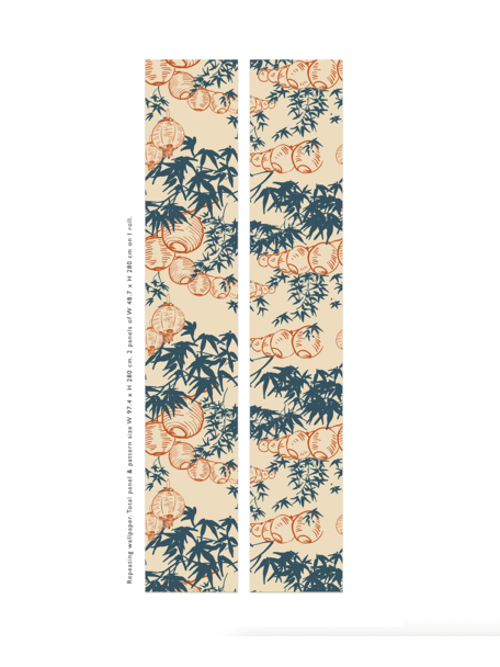 Creative Lab Amsterdam Lantern Festival Dark Blue Pattern Wallpaper