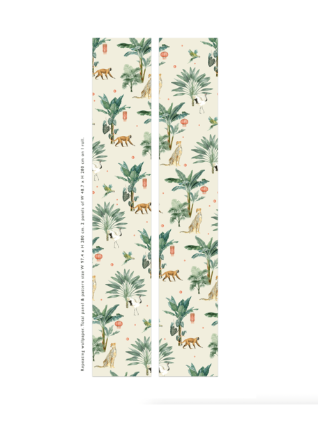 Creative Lab Amsterdam Lovely Bubbly Jungle Vanilla Pattern Wallpaper