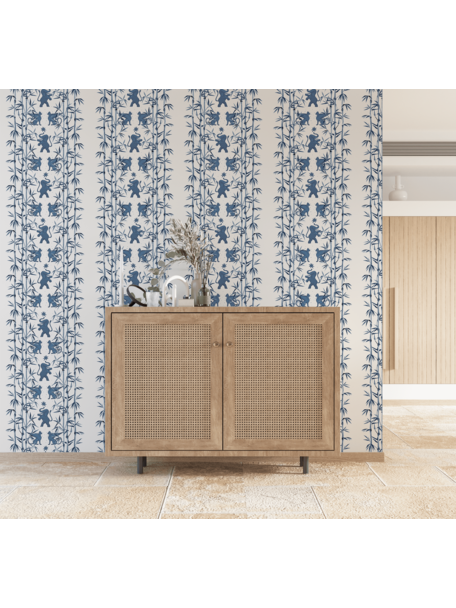 Eclectic Bamboo Blue Wallpaper