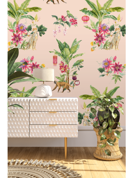 Floral Festival Pink Wallpaper