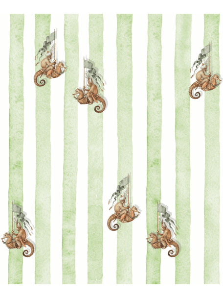 Creative Lab Amsterdam Seahorse Riders Green Wallpaper