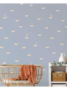 Creative Lab Amsterdam Sweet Camomile Sky Blue Pattern Wallpaper