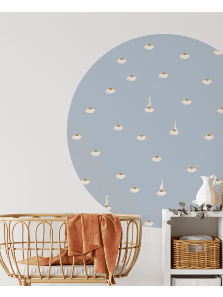 Sweet Camomile Sky Blue Wallpaper