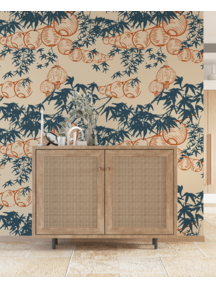 Creative Lab Amsterdam Lantern Festival Dark Blue Pattern Wallpaper