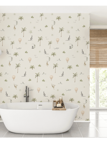 Creative Lab Amsterdam Koo Koo Kangaroo Bathroom Wallpaper