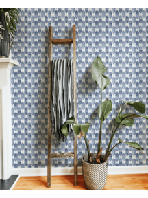 Creative Lab Amsterdam Watercolour Checked Blue Pattern Wallpaper