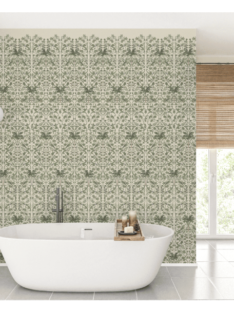 Creative Lab Amsterdam Celestial Palm Green Bathroom Wallpaper