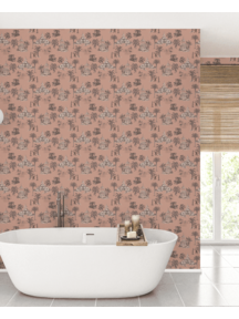 Creative Lab Amsterdam Oriental Teahouse Terra Pink Bathroom Wallpaper