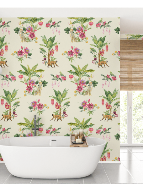 Creative Lab Amsterdam Floral Festival Vanilla Bathroom Wallpaper