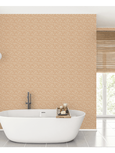 Creative Lab Amsterdam Flower Shower Dusty Orange Bathroom Wallpaper