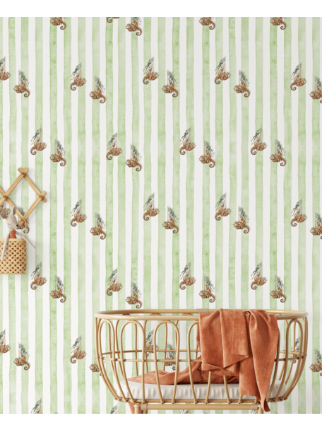 Creative Lab Amsterdam Seahorse Riders Green Pattern Wallpaper