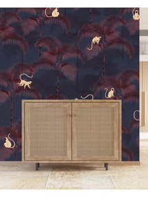 Creative Lab Amsterdam Monkey Night Red Mural Wallpaper