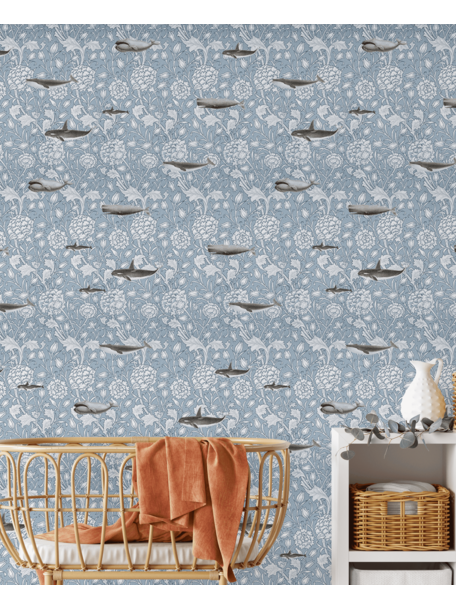 Creative Lab Amsterdam Whaliam Morris Blue Wallpaper Mural