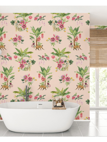 Creative Lab Amsterdam Floral Festival Pink Bathroom Wallpaper