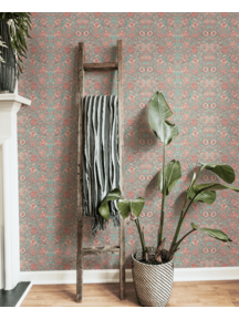 Creative Lab Amsterdam Indian Flower Turquoise Wallpaper