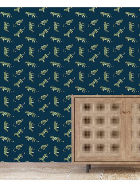 Panther Dots Blue/green  Wallpaper