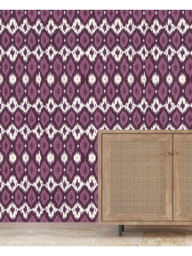 Deia ikat Purple Customised Wallpaper