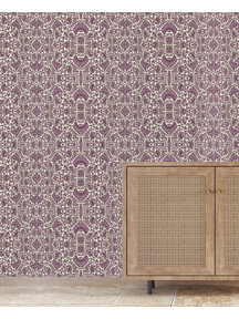 Bombay Flower Purple Customised Wallpaper