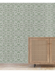 Bombay Flower Green Customised Wallpaper