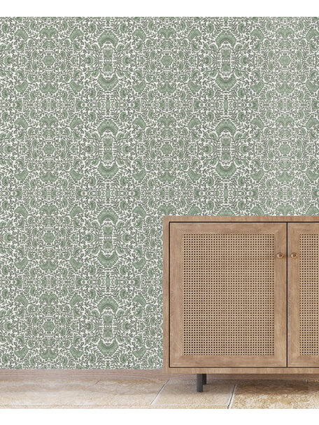 Bombay Flower Green  Wallpaper