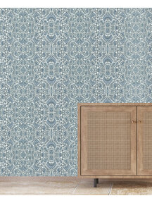 Bombay Flower Blue Customised Wallpaper